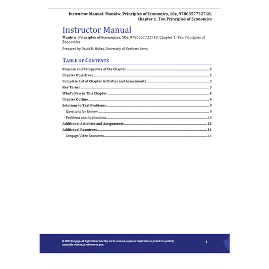 Solution Manual For Principles of Economics 10th Edition By Mankiw-Socratu