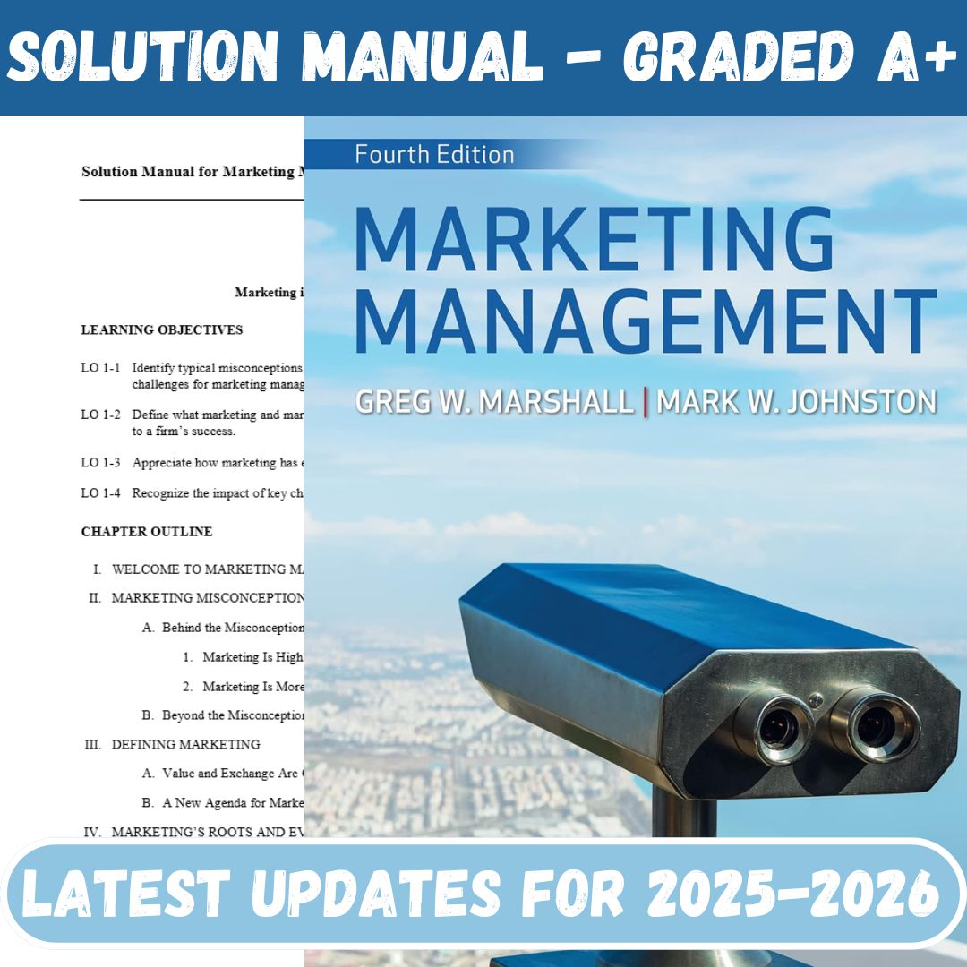 Solution Manual For Marketing Management 4th Edition By Marshall-Socratu