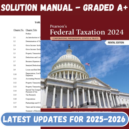 Solution Manual For Pearson’s Federal Taxation 2024 Corporations 37th Edition By Franklin-Socratu