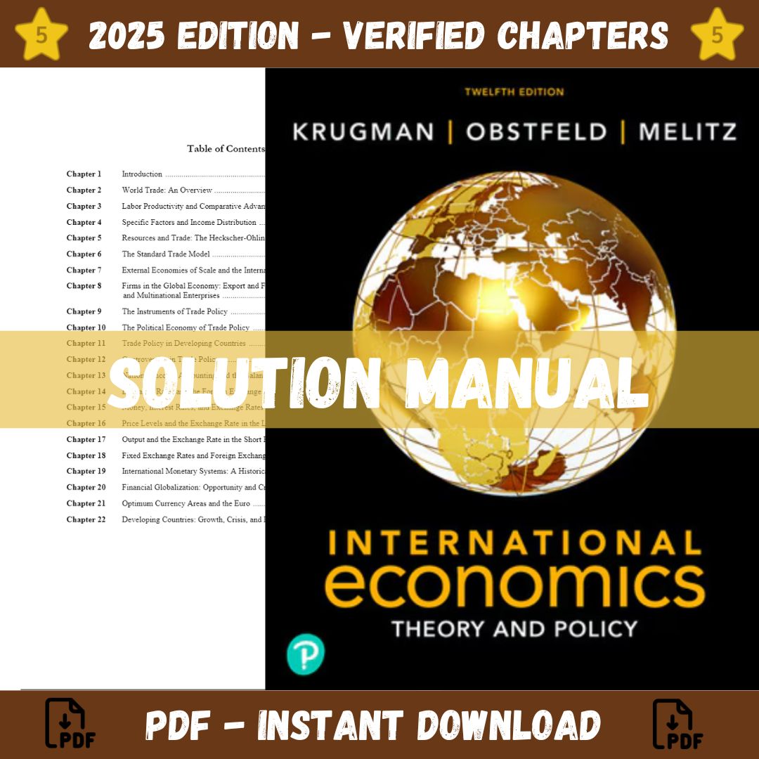 Solution Manual – International Economics: Theory and Policy, 12th edition (Krugman, 2021)-Socratu