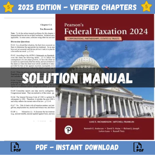 Solution Manual – Pearson’s Federal Taxation 2024 Corporations 37th Edition (Franklin, 2024)-Socratu
