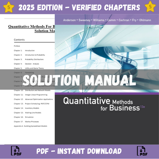 Solution Manual – Quantitative Methods for Business, 13th Edition (Anderson, 2016)-Socratu