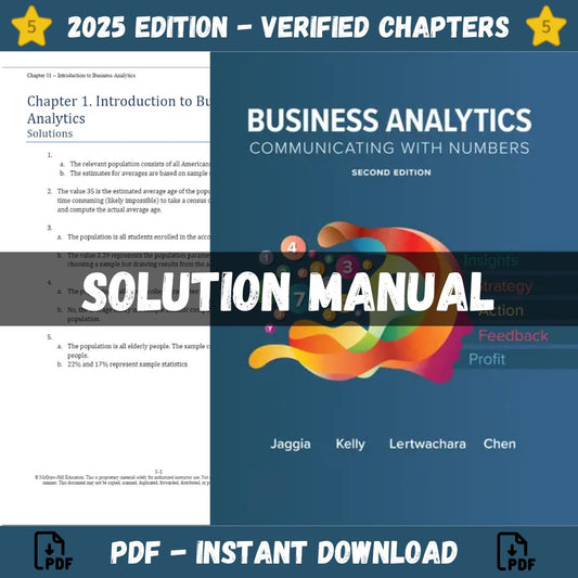 Solution Manual – for Business Analytics 2nd Edition (Jaggia, 2023)-Socratu