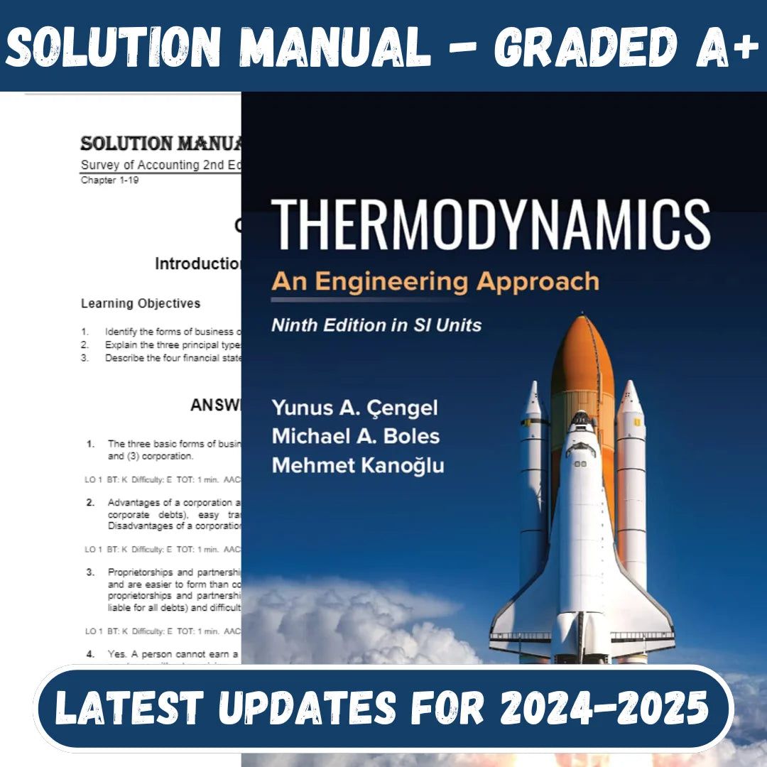Solution Manual for Thermodynamics An Engineering Approach 10th Edition by Cengel-Socratu