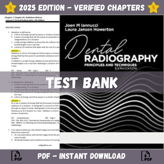 TEST BANK – Dental Radiography Principles and Techniques 6th Edition (Joen Iannucci & Laura Jansen Howerton)-Socratu