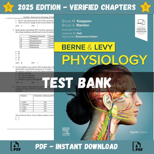 Test Bank – Berne and Levy Physiology, 8th Edition (Koeppen, 2024)-Socratu