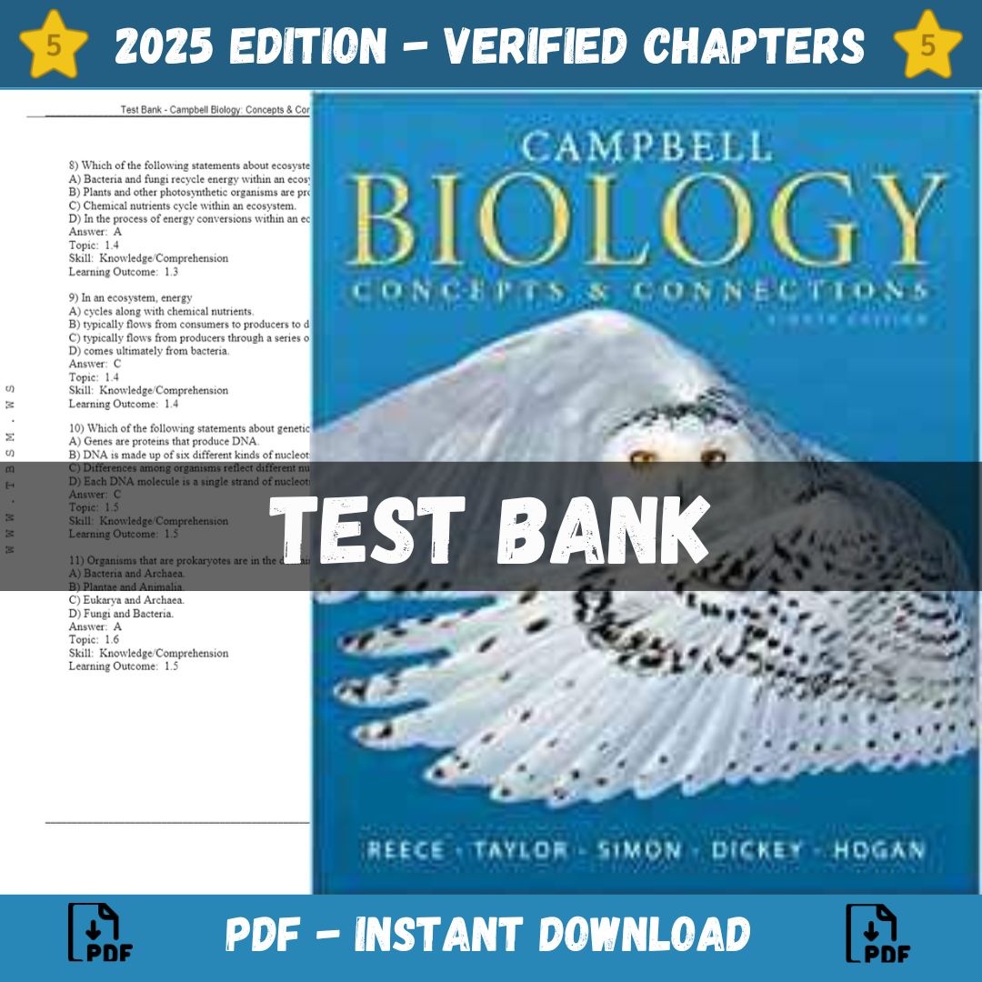 Test Bank – Campbell Biology-Concepts & Connections, 8th Edition (Reece, 2014)-Socratu