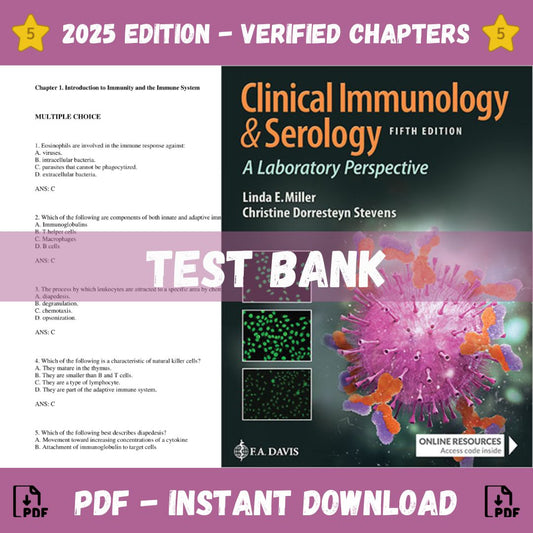 Test Bank – Clinical Immunology and Serology A Laboratory Perspective, 5th Edition (Christine Dorresteyn Miller, 2021)-Socratu