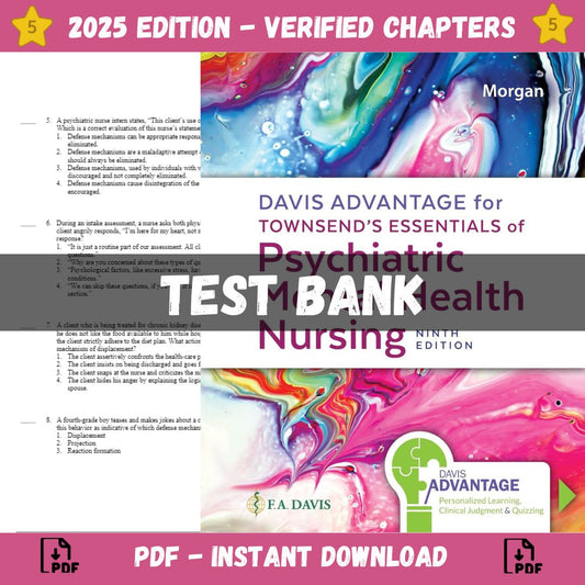 Test Bank – Davis Advantage for Townsend’s Essentials of Psychiatric Mental Health Nursing, 9th Edition (Morgan, 2023)-Socratu