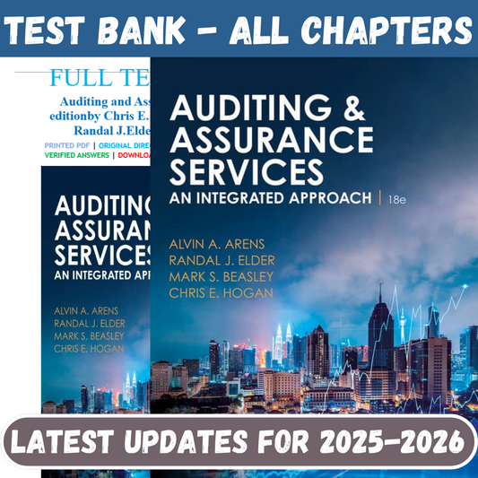 Test Bank For Auditing and Assurance Services, 18th Edition By Arens-Socratu