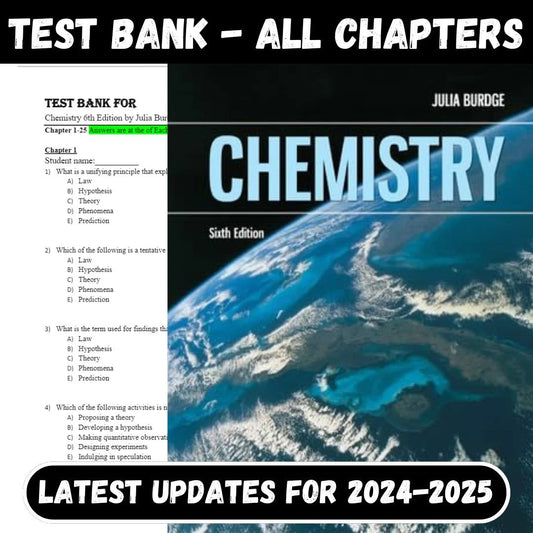 Test Bank For Chemistry 6th Edition by Julia Burdge-Socratu