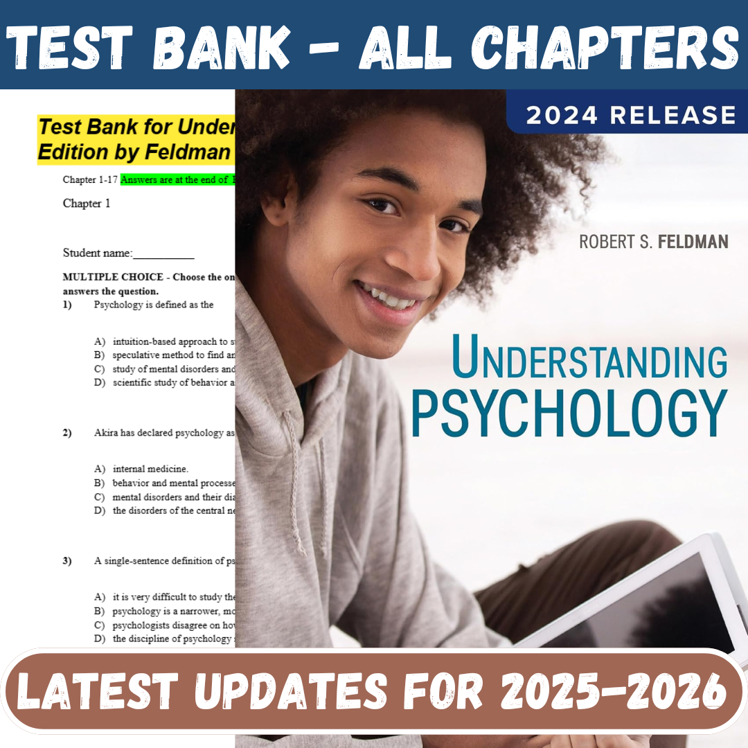 Test Bank For Understanding Psychology 15th Edition By Feldman-Socratu