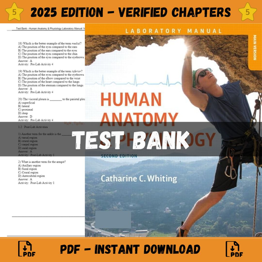 Test Bank – Human Anatomy & Physiology Laboratory Manual Making Connections, 2nd Edition (Whiting, 2019)-Socratu