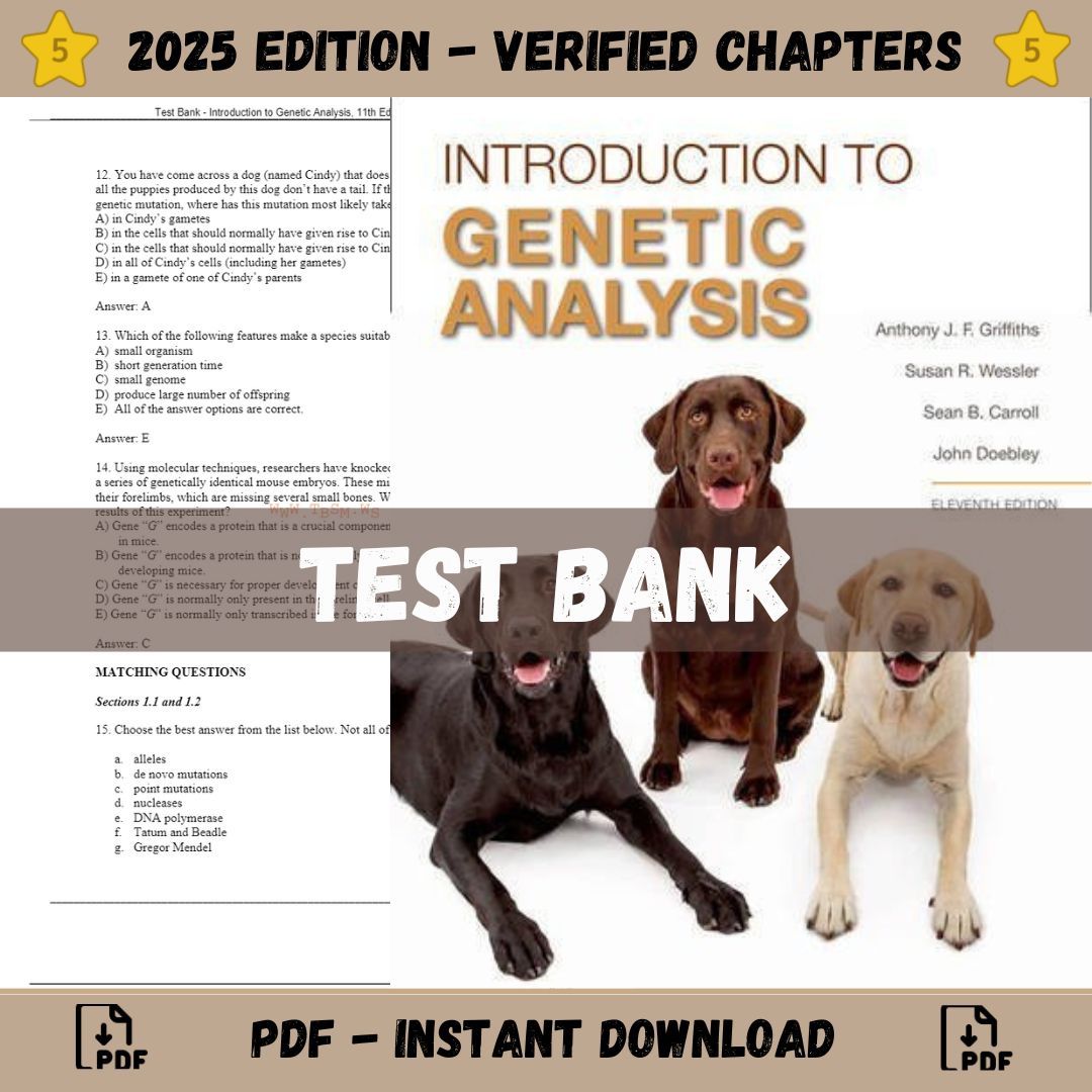 Test Bank – Introduction to Genetic Analysis, 11th Edition (Griffiths, 2015)-Socratu