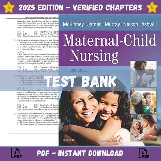 Test Bank – Maternal Child Nursing, 5th Edition (McKinney, 2018)-Socratu
