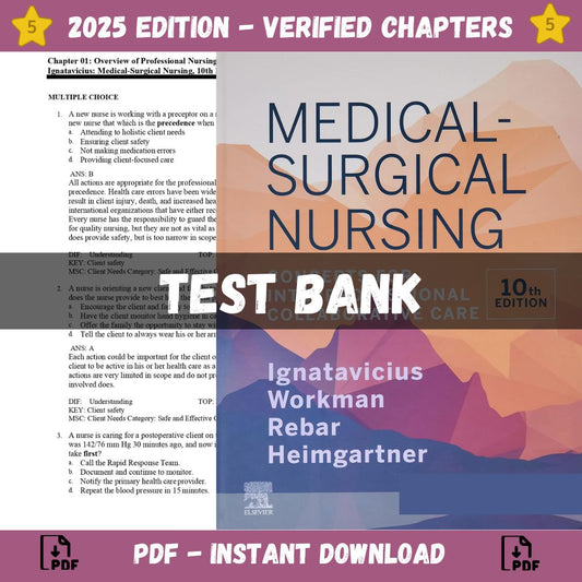 Test Bank – Medical-Surgical Nursing Concepts for Inter professional Collaborative Care, 10th Edition (Donna Ignatavicius, 2020)-Socratu