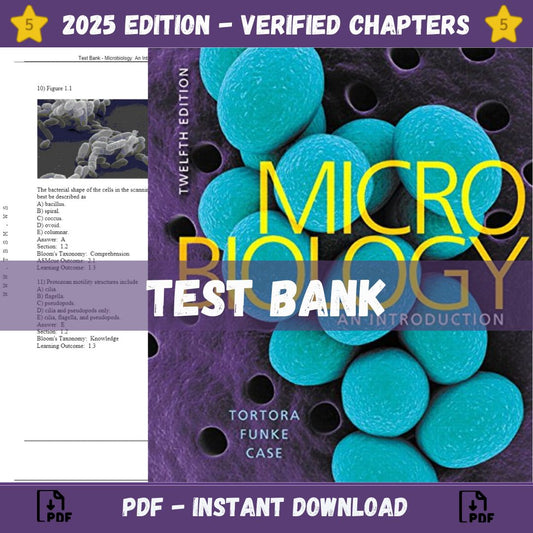 Test Bank – Microbiology-An Introduction, 12th Edition (Tortora, 2017)-Socratu