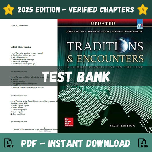 Test Bank – Traditions & Encounter A Global Perspective on the Past, 6th Edition (Jerry Bentley, Herbert Ziegler – 2024)-Socratu