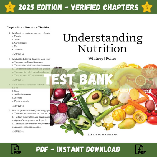 Test Bank – Understanding Nutrition 16th Edition (Whitney, 2022)-Socratu