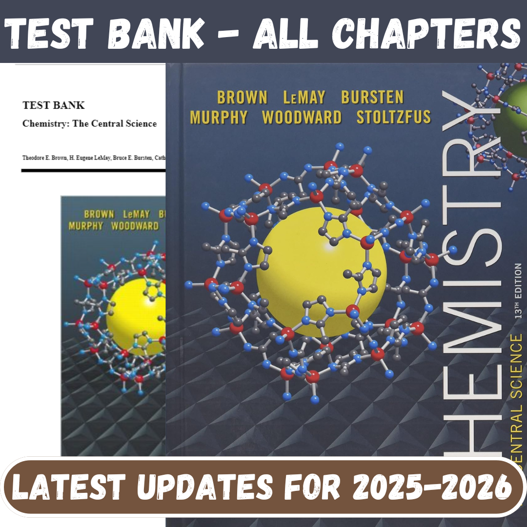 Test Bank for Chemistry The Central Science, 13th Edition by Brown-Socratu