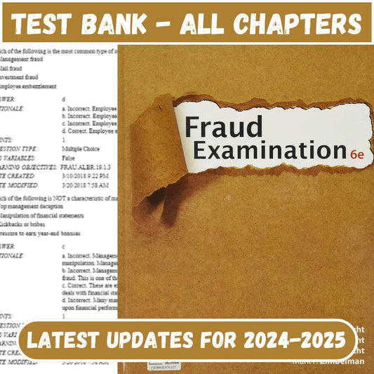 Test Bank for Fraud Examination 6th Edition by Albrecht-Socratu