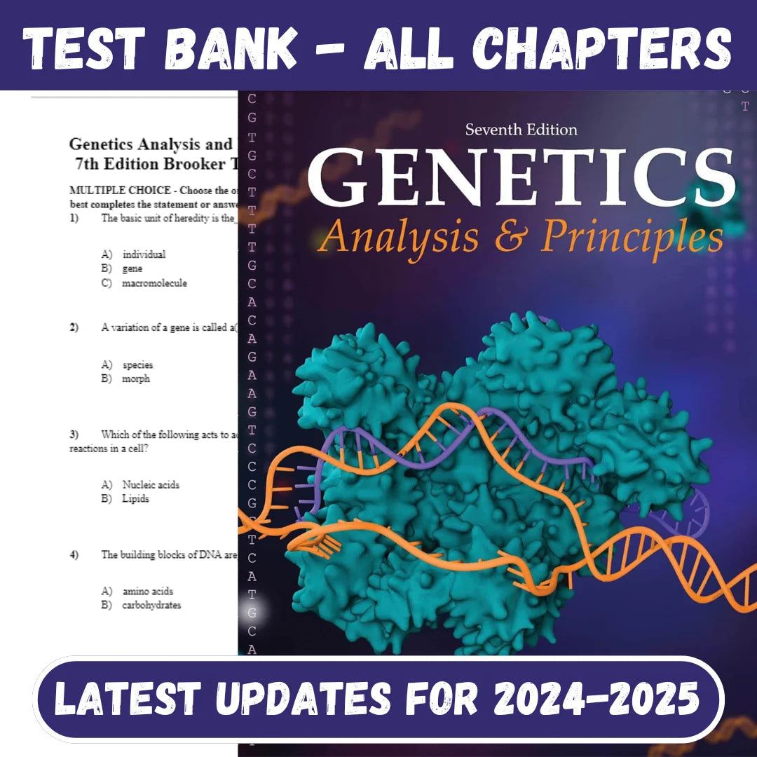 Test Bank for Genetics Analysis and Principles 7th Edition by Brooker-Socratu