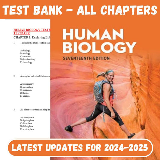Test Bank for Human Biology Test Bank- 17th Edition by Sylvia S. Mader-Socratu