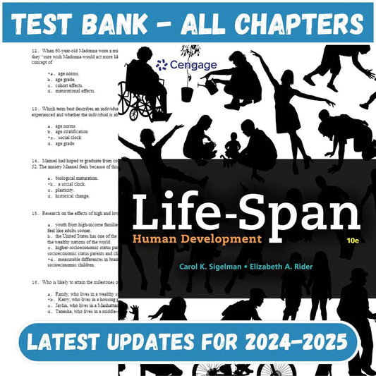 Test Bank for Life Span Human Development 10th Edition by Sigelman-Socratu