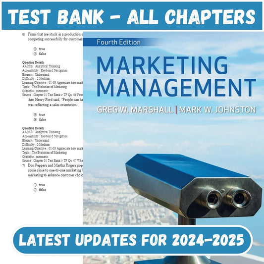 Test Bank for Marketing Management 4th Edition by Marshall-Socratu