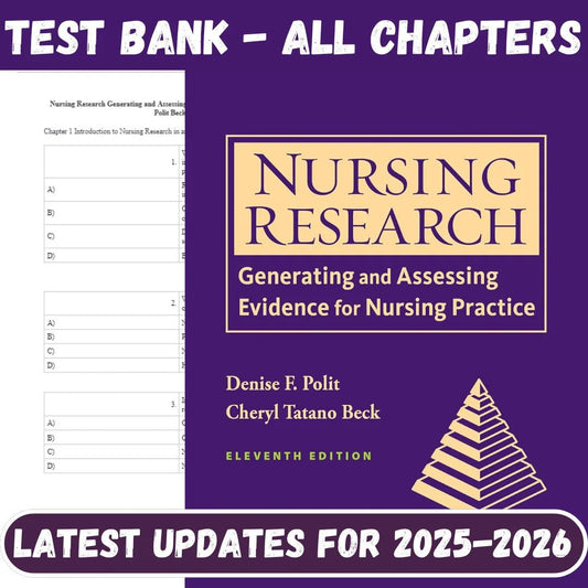 Test Bank for Nursing Research Generating and Assessing Evidence for Nursing Practice 11th Edition by Polit Beck-Socratu