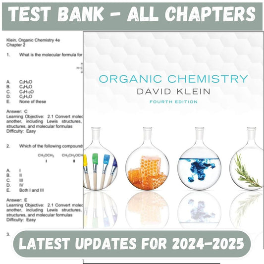 Test Bank for Organic Chemistry, 4th Edition by David R. Klein-Socratu