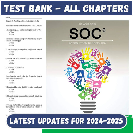 Test Bank for SOC 6th Edition by Benokraitis-Socratu