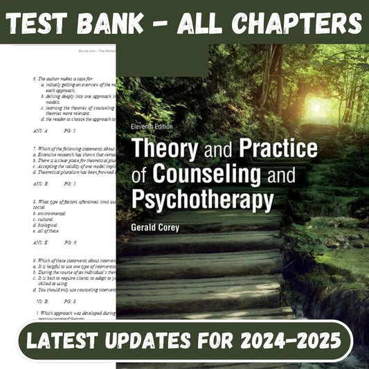 Test Bank for Theory and Practice of Counseling and Psychotherapy 11th Edition by Gerald Corey-Socratu