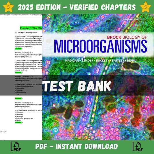 Test bank – Brock Biology of Microorganisms 16th Edition (Madigan, 2021)-Socratu