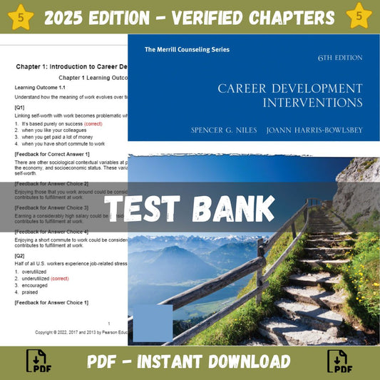 Test bank – Career Development Interventions, 6th Edition (Spencer G. Niles, 2021)-Socratu