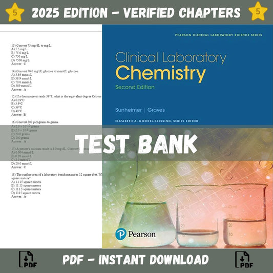 Test bank – Clinical Laboratory Chemistry 2nd Edition (Robert Sunheimer, 2017)-Socratu