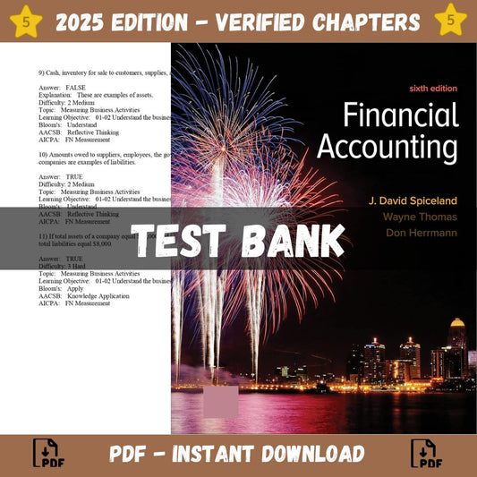 Test bank – Financial Accounting 6th Edition (David Spiceland, 2022)-Socratu