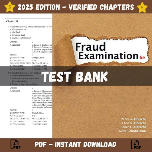 Test bank – Fraud Examination 6th Edition (Albrecht, 2018)-Socratu