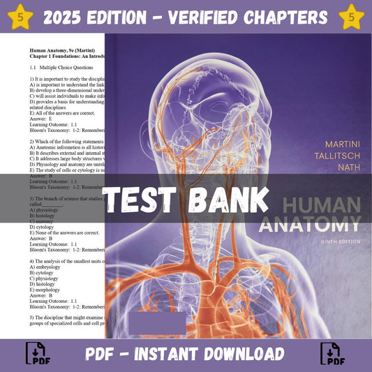 Test bank – Human Anatomy 9th Edition, (Martini, 2017)-Socratu