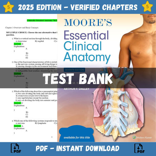 Test bank – Moore’s Clinically Oriented Anatomy 9th Edition, (Dalley, 2023)-Socratu