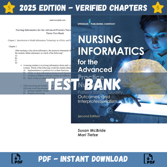 Test bank – Nursing Informatics for the Advanced Practice Nurse, 2nd Edition (McBride Tietze, 2021)-Socratu