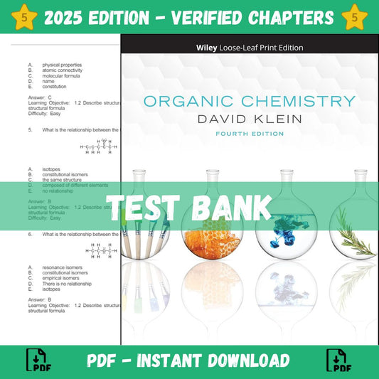 Test bank – Organic Chemistry 4th Edition (Klein, 2021)-Socratu