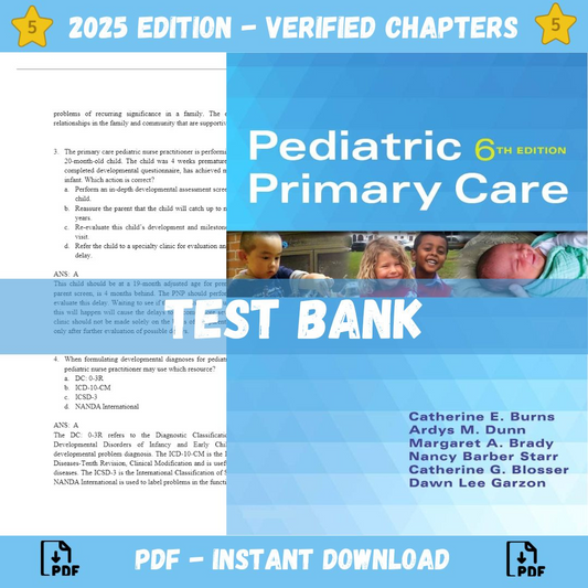 Test bank – Pediatric Primary Care 6th Edition (Burns, 2016)-Socratu