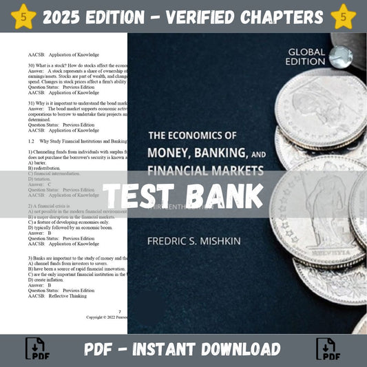 Test bank – The Economics of Money, Banking and Financial Markets 13th Edition (Mishkin, 2021)-Socratu